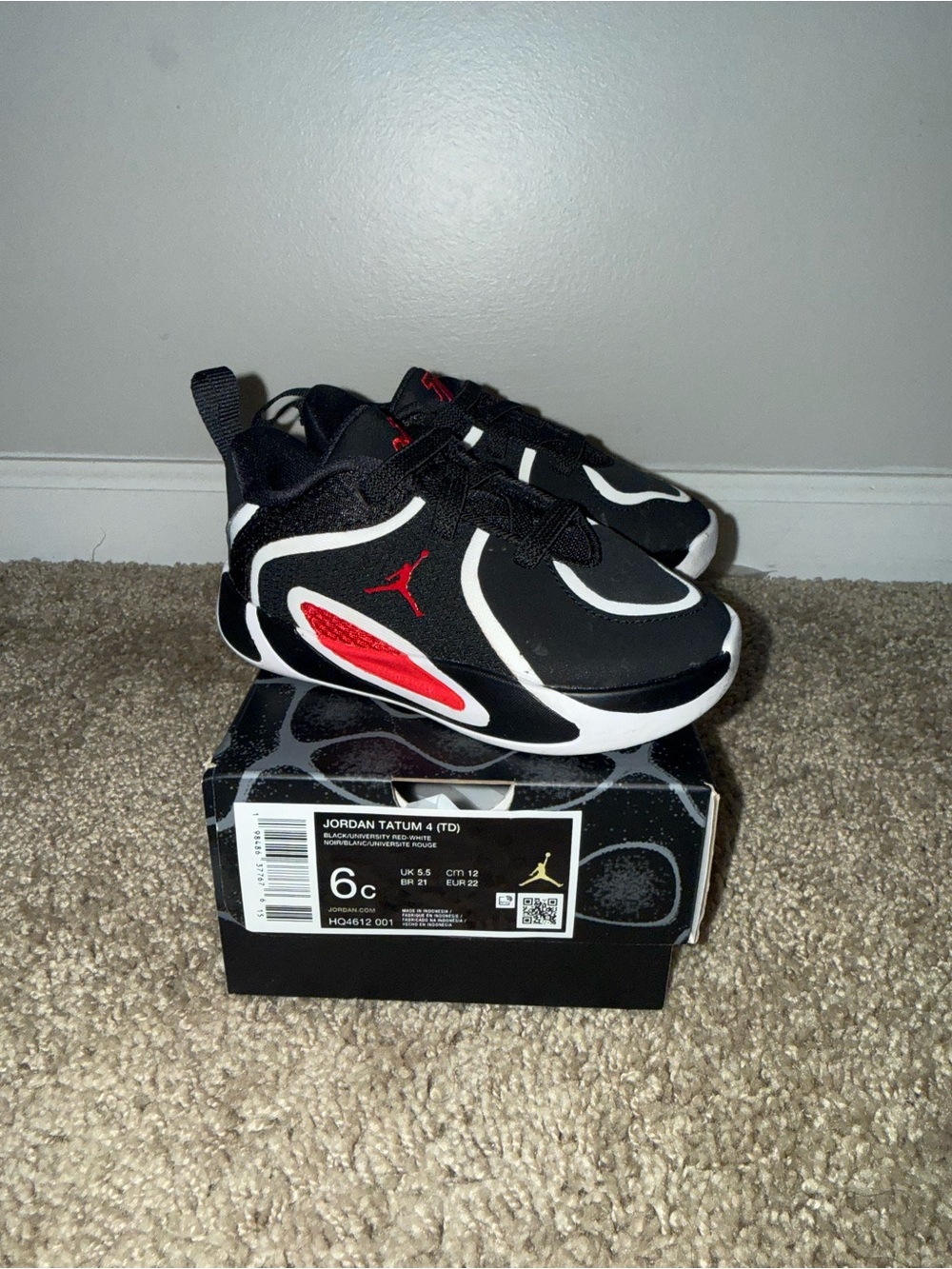 Jordan Tatum 4 Kids' Sneakers - Black/Red/White
